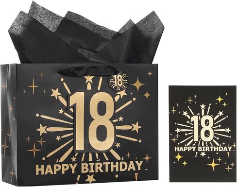 Bloomwords 13" Mother’s Day Gift Bags with Card Tissue(Rose Flower) - Birthdays, Valentine’s, Weddings, Anniversaries, etc. Kit includes Card and Tissue Paper (Red, 2 Piece) in Kuwait