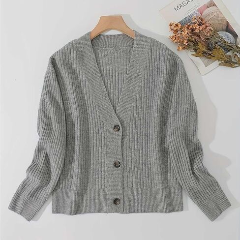 Womens Cardigan Wool Blend Long Sleeve Button Down Sweaters for Women Casual Knit Tops in Saudi Arabia