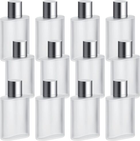 Tessco for you 12 Pcs 100ml / 3.4 Ounces Frosted Glass Bottle Perfume Atomizer Refillable Spray Empty Perfume Dispenser Fine Mist Atomizer Cosmetic Container for Travel Men Women(Silver Gray) in Saudi Arabia