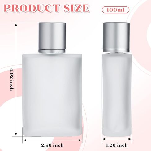 Tessco for you 12 Pcs 100ml / 3.4 Ounces Frosted Glass Bottle Perfume Atomizer Refillable Spray Empty Perfume Dispenser Fine Mist Atomizer Cosmetic Container for Travel Men Women(Silver Gray) in Saudi Arabia