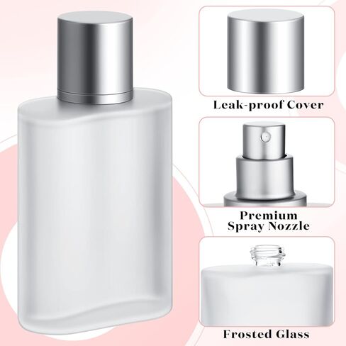 Tessco for you 12 Pcs 100ml / 3.4 Ounces Frosted Glass Bottle Perfume Atomizer Refillable Spray Empty Perfume Dispenser Fine Mist Atomizer Cosmetic Container for Travel Men Women(Silver Gray) in Saudi Arabia