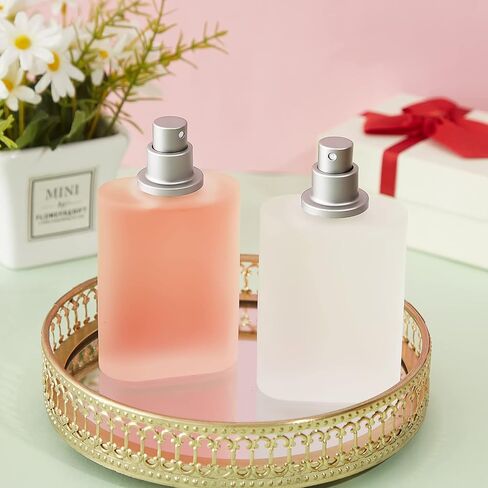 Tessco for you 12 Pcs 100ml / 3.4 Ounces Frosted Glass Bottle Perfume Atomizer Refillable Spray Empty Perfume Dispenser Fine Mist Atomizer Cosmetic Container for Travel Men Women(Silver Gray) in Saudi Arabia