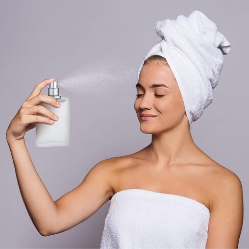 Tessco for you 12 Pcs 100ml / 3.4 Ounces Frosted Glass Bottle Perfume Atomizer Refillable Spray Empty Perfume Dispenser Fine Mist Atomizer Cosmetic Container for Travel Men Women(Silver Gray) in Saudi Arabia