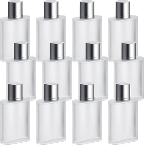 Tessco for you 12 Pcs 100ml / 3.4 Ounces Frosted Glass Bottle Perfume Atomizer Refillable Spray Empty Perfume Dispenser Fine Mist Atomizer Cosmetic Container for Travel Men Women(Silver Gray) in Saudi Arabia