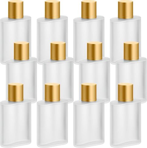 Tessco for you 12 Pcs 100ml / 3.4 Ounces Frosted Glass Bottle Perfume Atomizer Refillable Spray Empty Perfume Dispenser Fine Mist Atomizer Cosmetic Container for Travel Men Women(Silver Gray) in Saudi Arabia