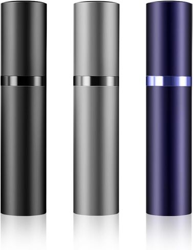 DIOHIO 5ml Perfume Atomizer Travel Refillable, 3PCS Perfume Travel Refillable Bottle,Bottom-Filling Fragrances Perfumes Bottle,Mini Cologne Dispenser,Portable Sprayer (Black-Grey-Purple in Saudi Arabia