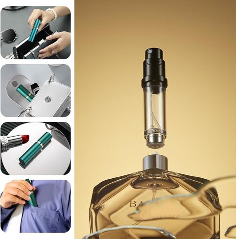 DIOHIO 5ml Perfume Atomizer Travel Refillable, 3PCS Perfume Travel Refillable Bottle,Bottom-Filling Fragrances Perfumes Bottle,Mini Cologne Dispenser,Portable Sprayer (Black-Grey-Purple in Saudi Arabia