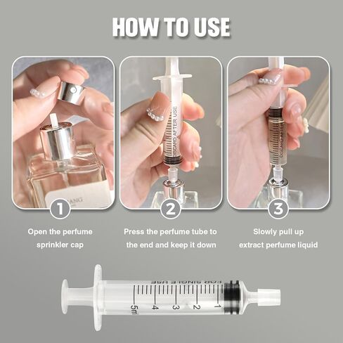 5ML Perfume Dispenser Pump Perfume Extraction Plastic Adapter Syringe Pump for Travel Refillable Perfume Atomizer Spray Bottle (5PCS) in Saudi Arabia