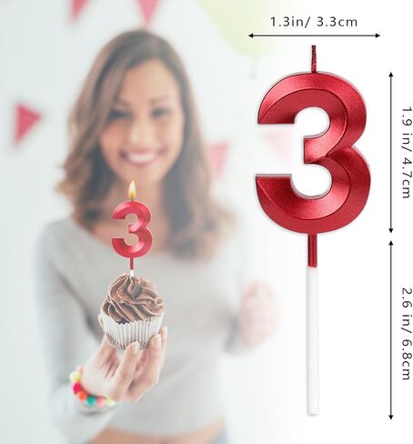 25th & 52nd Birthday Candles, Red Number 25 52 Glitter Candle for Cake, Happy Birthday Cake Topper Decoration for Him Her Birthday Anniversary Wedding Celebration Party Supplies(Red,25) in Saudi Arabia