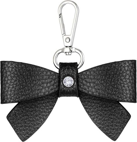 Neptniopllab Bow Charm for Bag Purse Handbag Cute Bowknot Elegant PU Leather Bow Keychain Women Gift in Saudi Arabia
