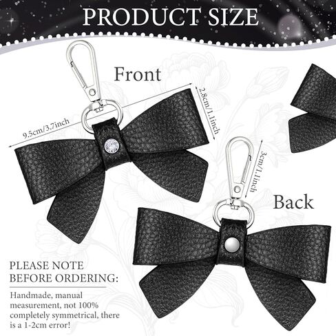 Neptniopllab Bow Charm for Bag Purse Handbag Cute Bowknot Elegant PU Leather Bow Keychain Women Gift in Saudi Arabia