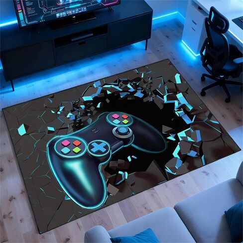 Rnmdn Gaming Rug for Room,3'x5' Non-Slip Cool 3D Gamer Rugs for Bedroom Livingroom and Game Room Decor in Saudi Arabia