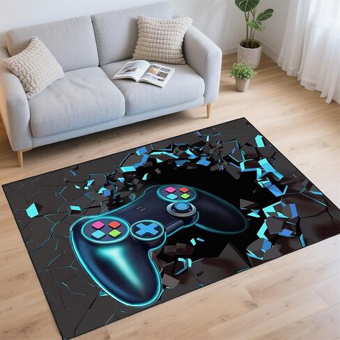 Rnmdn Gaming Rug for Room,3'x5' Non-Slip Cool 3D Gamer Rugs for Bedroom Livingroom and Game Room Decor in Saudi Arabia