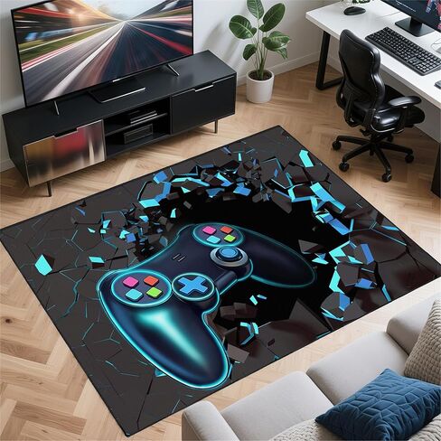 Rnmdn Gaming Rug for Room,3'x5' Non-Slip Cool 3D Gamer Rugs for Bedroom Livingroom and Game Room Decor in Saudi Arabia