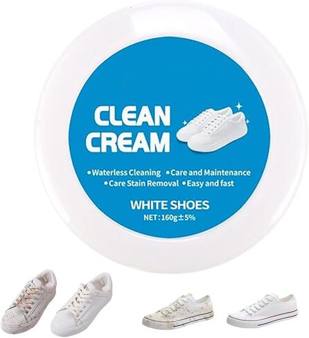 White Shoes Clean Cream, Cleaning Cream White Shoe Cleaner, Multipurpose No-Wash Solid Comes with Sponge Removes Stains in Saudi Arabia