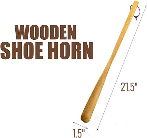 KKU-MIM Premium Wooden Shoe Horn, Extra Long 21.5 Inch Length, Durable Shoehorn Dressing Aid, 1 Piece,Shoe Helper Spoons for Seniors, Kids, Pregnancy, Men, Women in Saudi Arabia