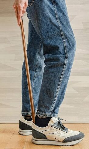 KKU-MIM Premium Wooden Shoe Horn, Extra Long 21.5 Inch Length, Durable Shoehorn Dressing Aid, 1 Piece,Shoe Helper Spoons for Seniors, Kids, Pregnancy, Men, Women in Saudi Arabia