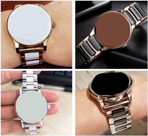 Quick Release Stainless Steel Ceramic Watch Band Men Women Fashion Bracelet 12 14 16 18 20 22mm Black White Rose Gold Strap in Saudi Arabia