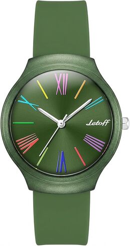 Letoff Unisex Analog Watch, Round Dial with Colorful Roman Numerals, Water Resistant 100ft in Saudi Arabia