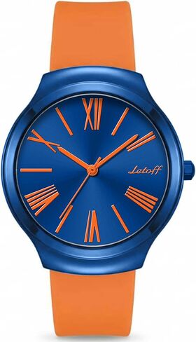 Letoff Unisex Analog Watch, Round Dial with Colorful Roman Numerals, Water Resistant 100ft in Saudi Arabia
