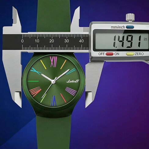 Letoff Unisex Analog Watch, Round Dial with Colorful Roman Numerals, Water Resistant 100ft in Saudi Arabia