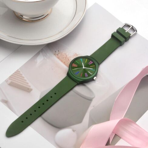 Letoff Unisex Analog Watch, Round Dial with Colorful Roman Numerals, Water Resistant 100ft in Saudi Arabia
