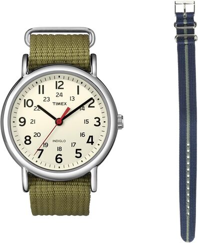 Timex Unisex Weekender 38mm Watch with Additional Fabric Slip-Thru Strap in Saudi Arabia