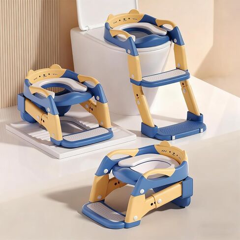 Potty Chair, potty training toilet seat with step stool ladder for Kids and Toddler Boys Girls - Kids Potty Training Soft Padded Seat（Green） in Kuwait