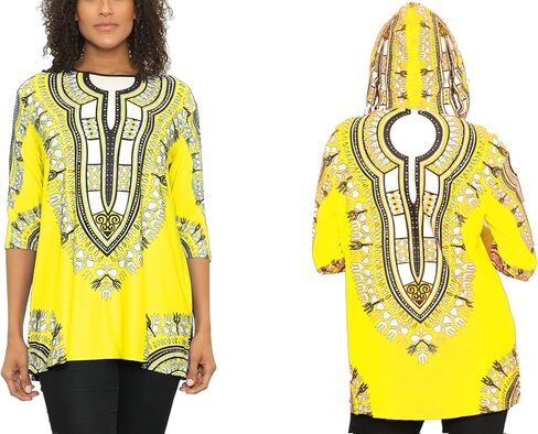 KARACHIC BY NF Unixex Dashiki Print African Tribal Tunic Top with Hoodie in Saudi Arabia