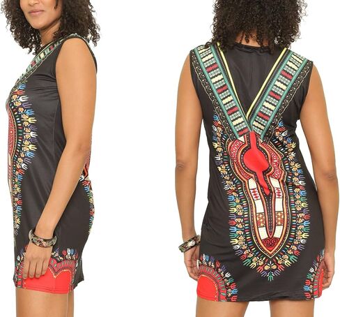 KARACHIC BY NF Unixex Dashiki Print African Tribal Tunic Top with Hoodie in Saudi Arabia