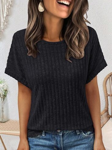 Women Shirts Summer Sweaters Short Sleeve Tunic Tops 2025 Dressy Casual Business Blouses in Saudi Arabia