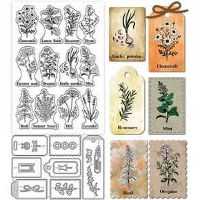 GLOBLELAND Vintage Leaves Texture Clear Stamps and Metal Die Cuts Fern Leaves Background Transparent Stamp Wildflowers Dandelions Cutting Dies for Card Making Embossing Scrapbooking in Kuwait