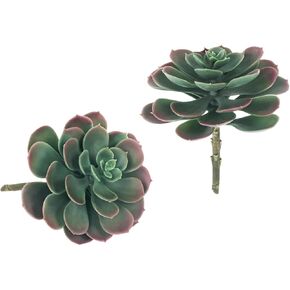 Gcrdplat 2Pcs Artificial Succulent Plants, Lotus Flower Realistic Fake Succulents, Fake Plant for Garden Arrangement Decor, Autumn in Saudi Arabia