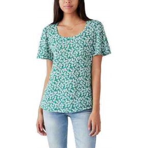Lucky Brand Ladies' Flutter Sleeve Top (US, Alpha, Large, Regular, Regular, Green Multi) in Kuwait