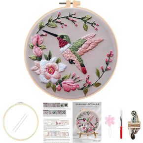 Huacan Embroidery Kits for Adults Beginner Stamped Parrot Pattern DIY Cross Stitch Flower Stitching Sewing Kit 1 Piece 7.9 x 7.9 Inch in Kuwait