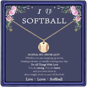 Gnamy Softball Initial A-Z Necklaces for Women Girls, 14K Gold Plated Letter Disc Pendant Necklace Dainty Valentines Birthday Jewelry Gifts for Her Teen Girls Team Players Coach in Saudi Arabia