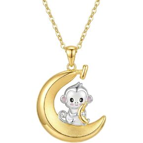 قلادة من الفضة الاسترليني على شكل حيوانات من Oseew، الباندا/القط/الثعلب/الثعبان/البومة/الطائر الطنان/الدلفين S925 قلادة من الفضة الاسترليني للنساء in Kuwait