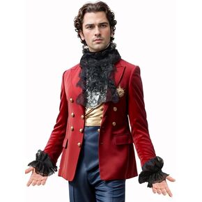 مجموعة أساور Jabot من الدانتيل الاستعماري من Unykaflor، زي مصاص الدماء الإليزابيثي ذو الياقة الفيكتورية المكشكشة لحفلات الهالوين in Kuwait