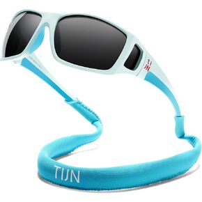 TIJN Polarized Wraparound Sunglasses for Men & Women-UV400 TR90 with Floating Strap for Skiing Snowboarding Winter Outdoors in Kuwait
