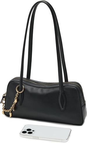 Madewell, Women's Mini E/W Satchel Shoulder w/Charm, True Black, One Size in Saudi Arabia