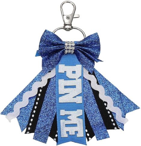 MECCANIXITY Pin Me Cheer Bow Keychain, Sport Cute Cheerleader Gifts Key Chains for Backpack Purse Keyring Schoolbag Pendant in Saudi Arabia