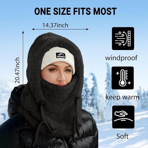 Balaclava Wind-Resistant Winter Face Mask,Fleece Ski Mask for Men and Women Warm Face Cover Hat Cap Scarf in Saudi Arabia
