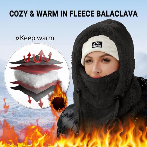 Balaclava Wind-Resistant Winter Face Mask,Fleece Ski Mask for Men and Women Warm Face Cover Hat Cap Scarf in Saudi Arabia