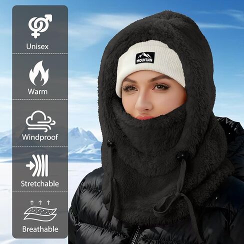 Balaclava Wind-Resistant Winter Face Mask,Fleece Ski Mask for Men and Women Warm Face Cover Hat Cap Scarf in Saudi Arabia
