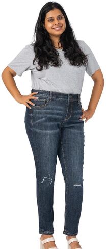 Slink - Premium Women's Plus Size Stretch High Rise Skinny Jeans (Indigo) in Saudi Arabia