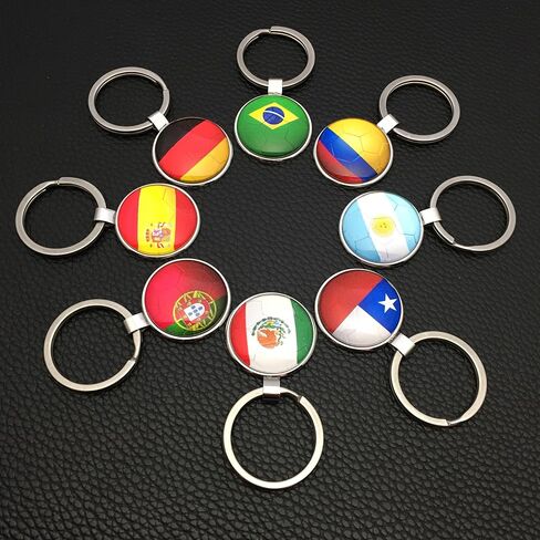 ETH-JE-G Flag Soccer Keychain for Women Men - World Cup Soccer Keychains With Bag - National Football Team Accessories in Saudi Arabia