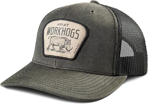قبعة Ariat الرجالية Richardson 112 Snap Back Work Hogs Patch Charcoal A290001707 in Saudi Arabia