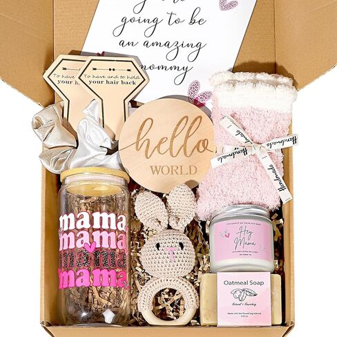 7PCS New Mom Care Package After Baby, New Mom Gifts for Women, Baby Shower Gifts for Expecting Mom to Be, Postpartum Gifts for Mom, First Time Pregnancy Moms Mothers Day Birthday Gifts in Kuwait