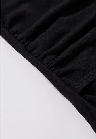 CHICWISH Women Casual Cross Wrap Ruched V Neck Long Sleeves Tops Slim Fitted T Shirt Basic Solid Tunic Black Tops in Saudi Arabia