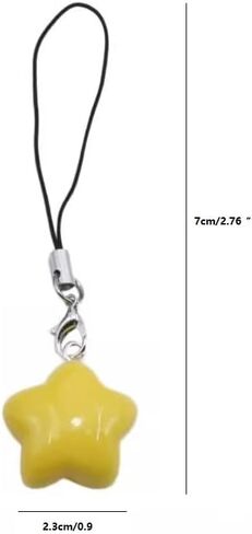Yellow Star Charm Accessory - 7cm Resin Keychain for Phone, Bag, Keys, Camera in Saudi Arabia